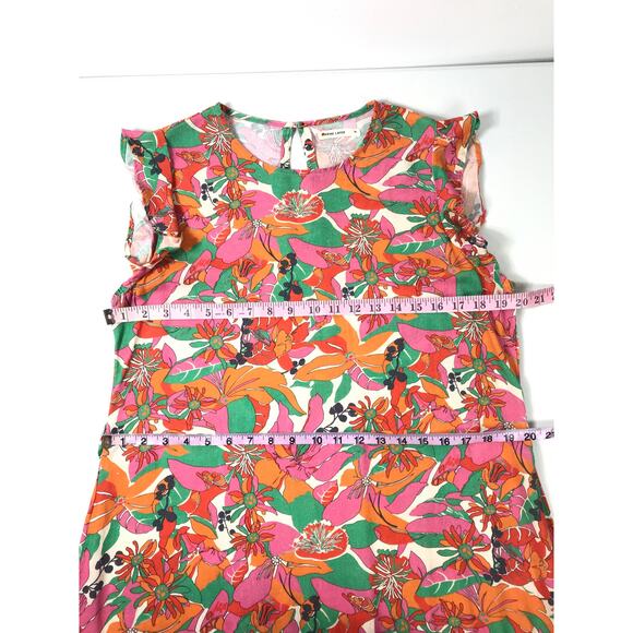 Marine Layer Laney Mini Dress In Vintage Floral Print Linen Women's Braided Belt - Picture 14 of 14